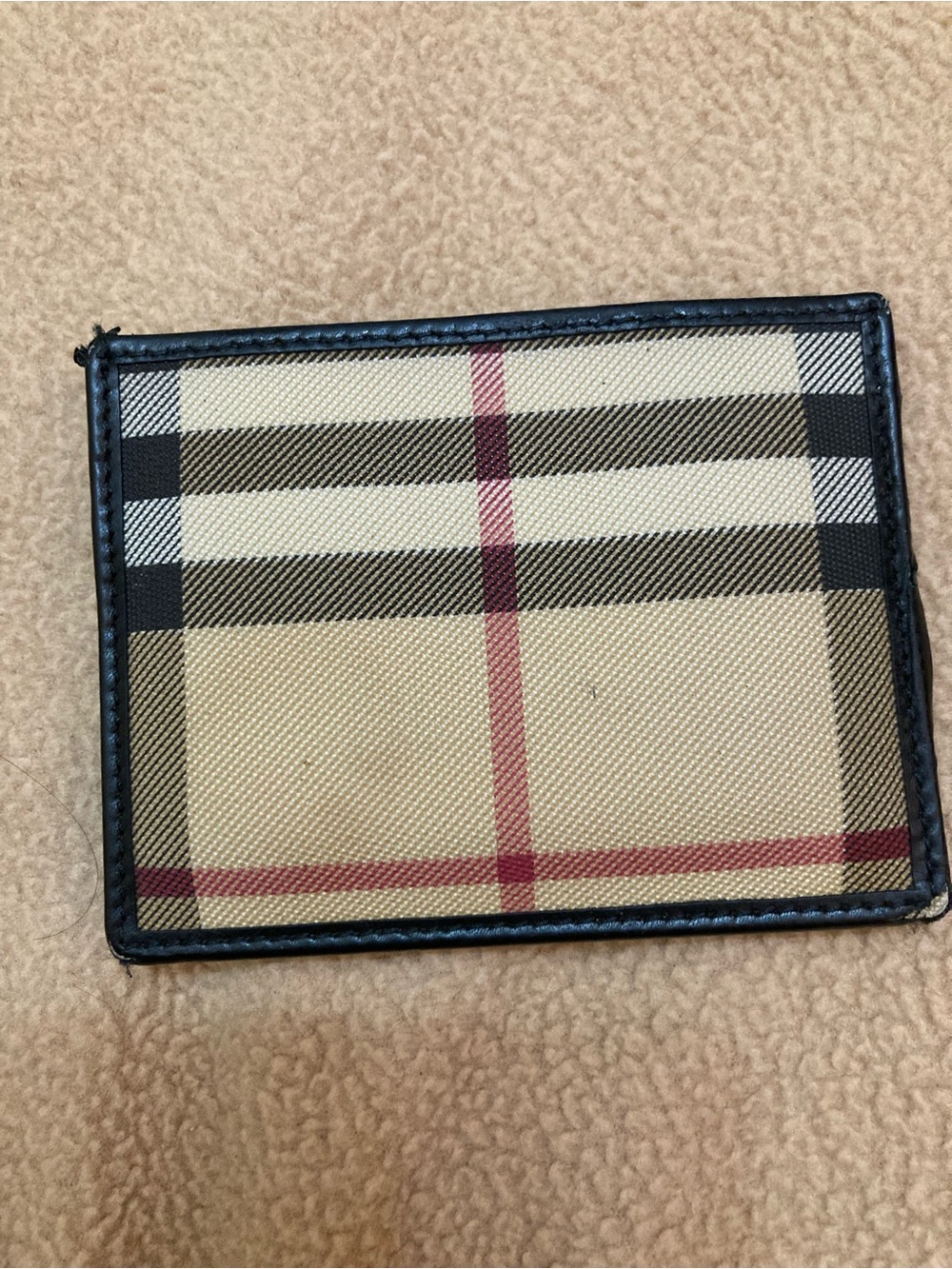 Burberry Mens Leather Card Holder in Burberry Plaid Pattern - Pre-owned -